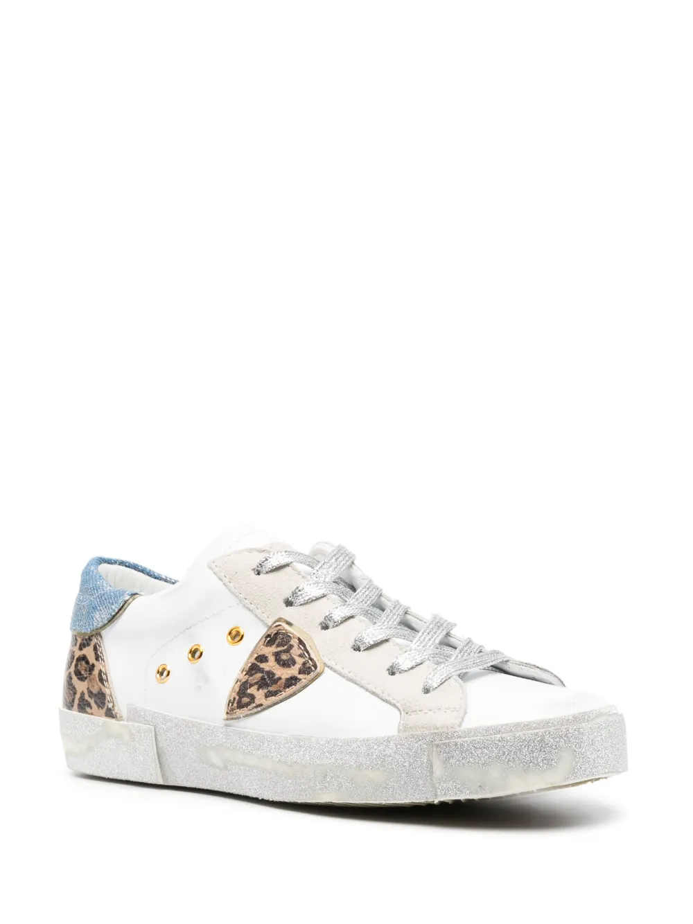 Shop Philippe Model Paris Prsx Leather Low-top Sneakers In White