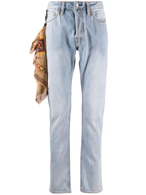 EVISU - scarf-embellished straight-leg jeans