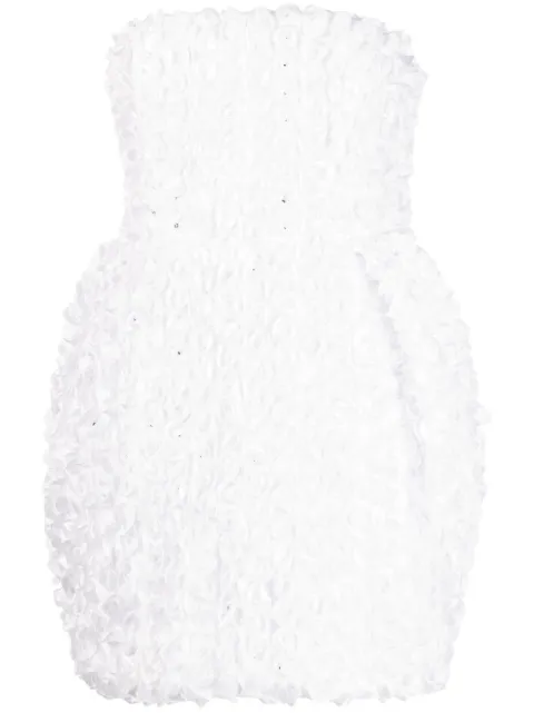 ROTATE - 3D-flower strapless minidress