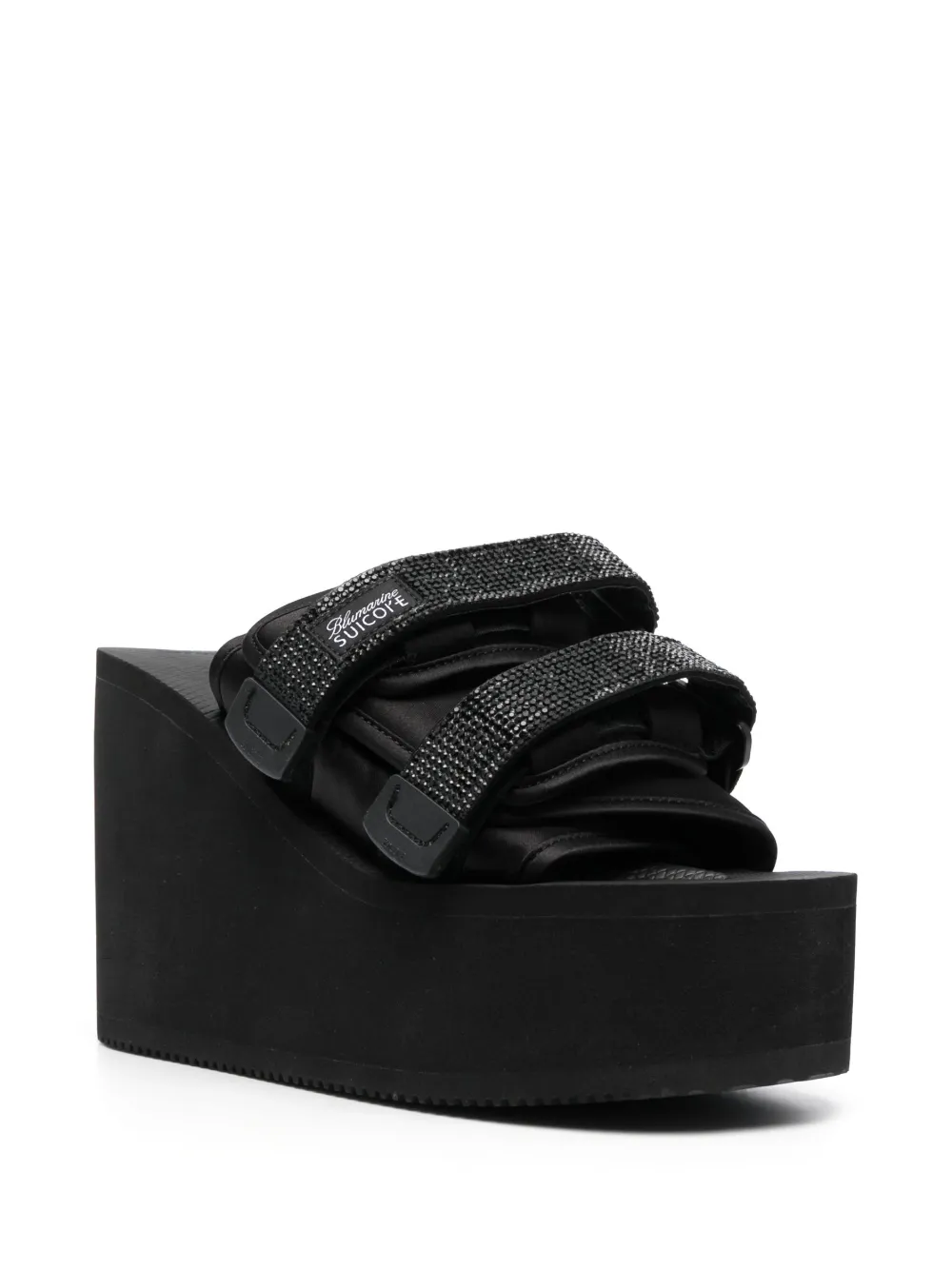 Blumarine 100mm wedge slides - Zwart