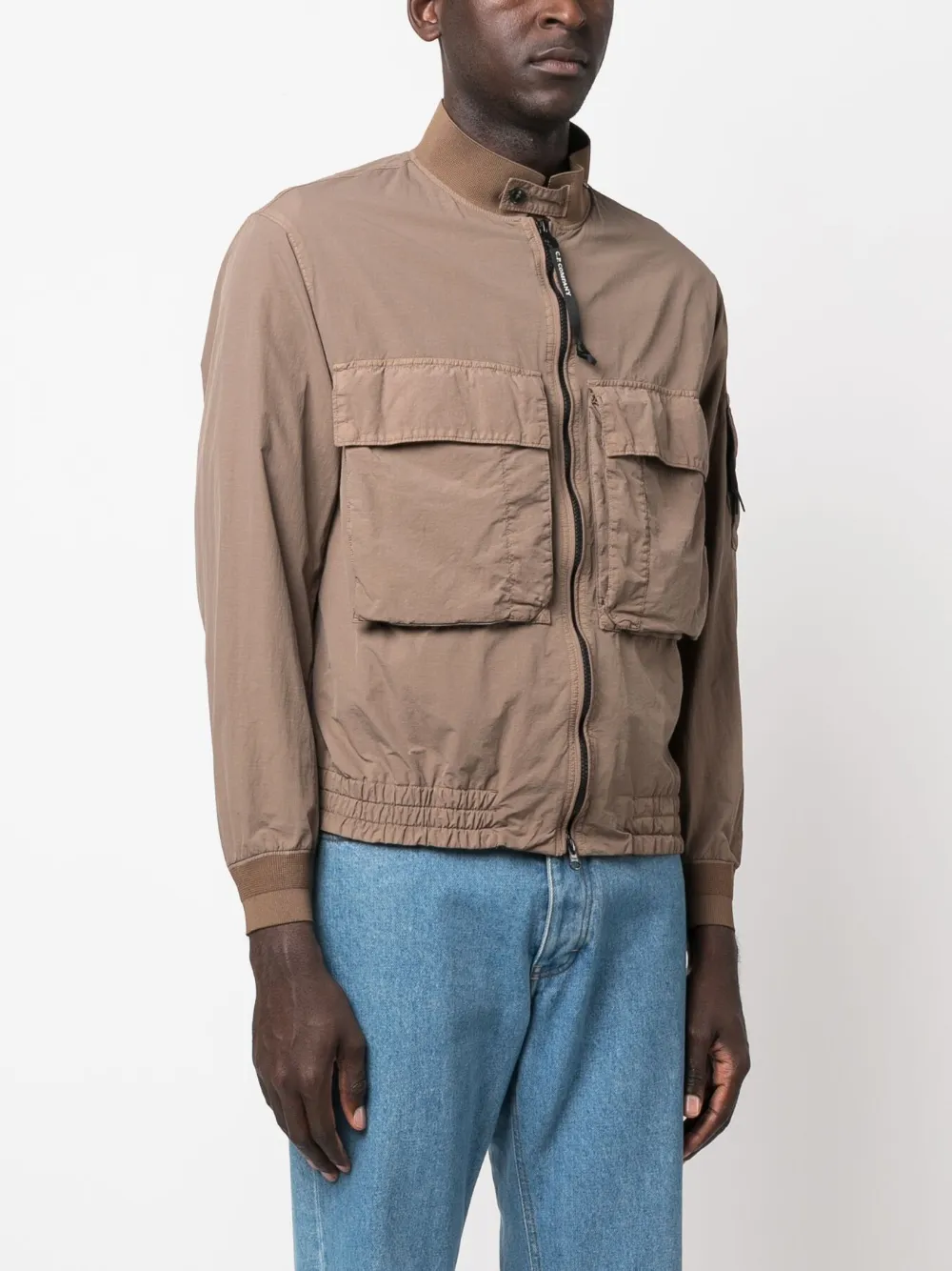 signature Lens-detail zip-up jacket