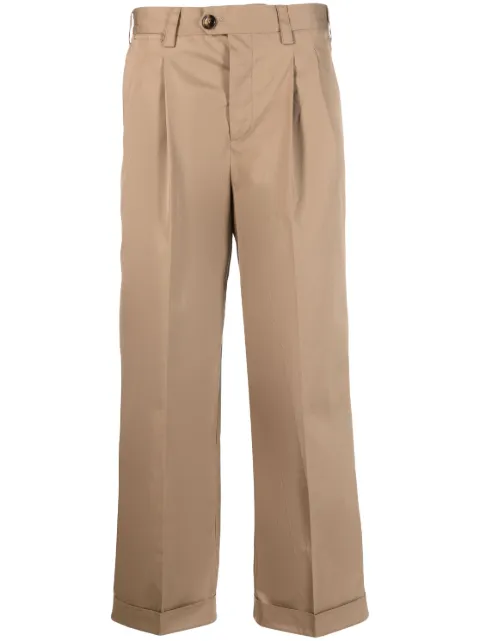 PT Torino pleated-edge cropped trousers
