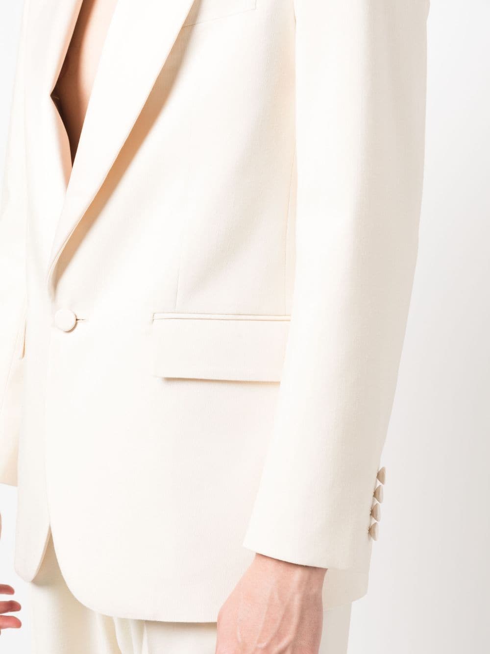 Shop Saint Laurent Single-breasted Button-fastening Blazer In Nude