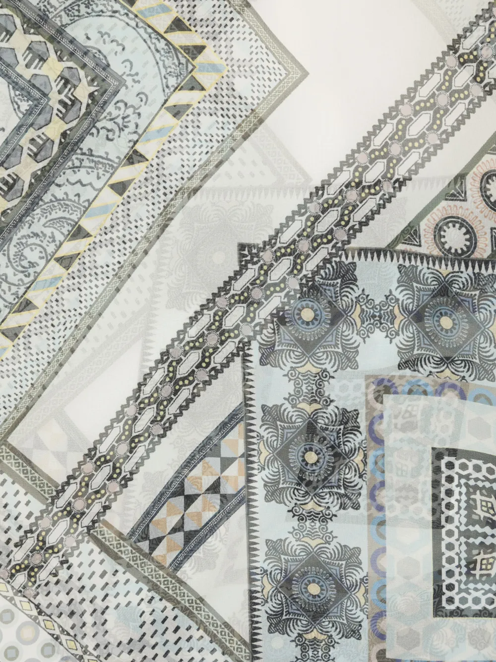 ETRO graphic-print silk scarf - Blauw