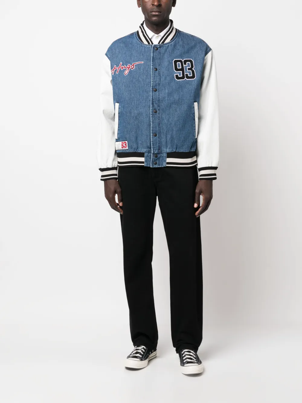 HUGO Bomberjack met geborduurd logo - Blauw