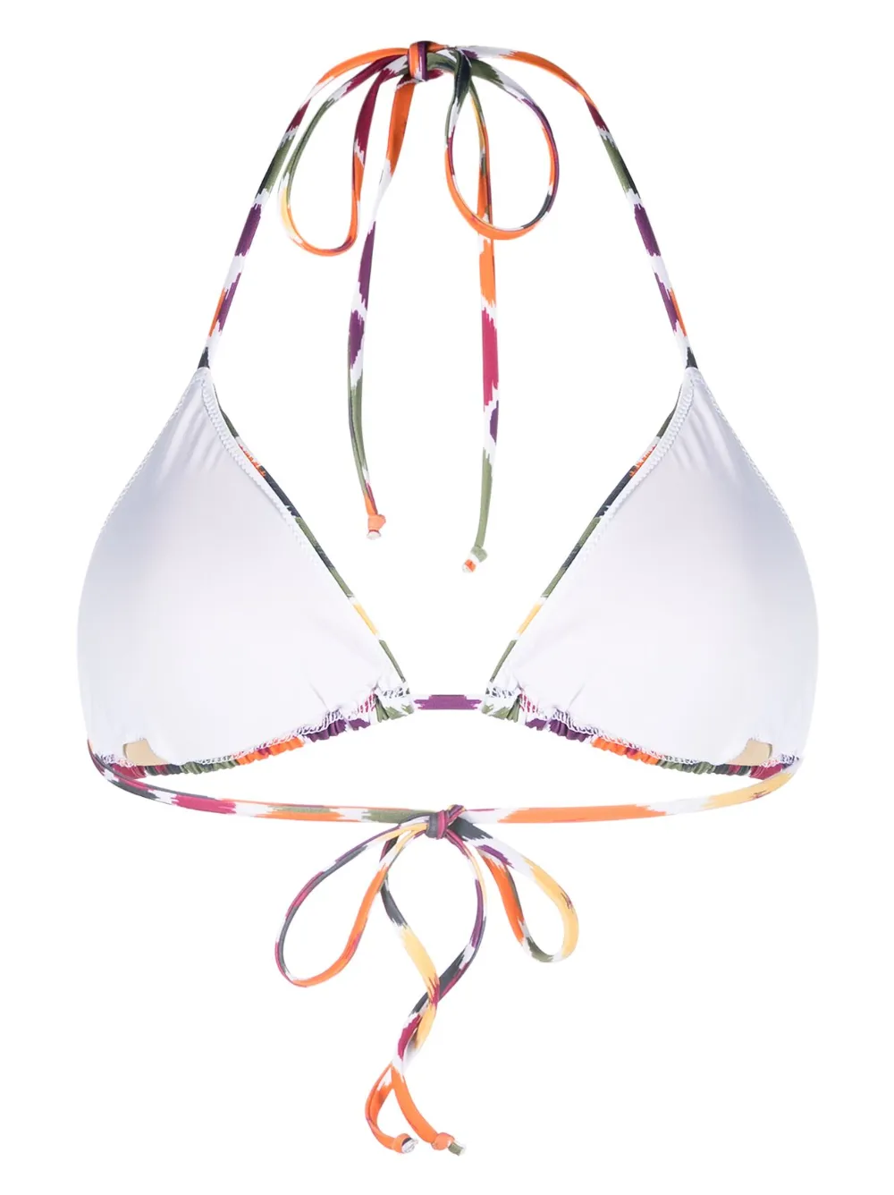 MC2 Saint Barth ikat-pattern halterneck bikini top - Wit