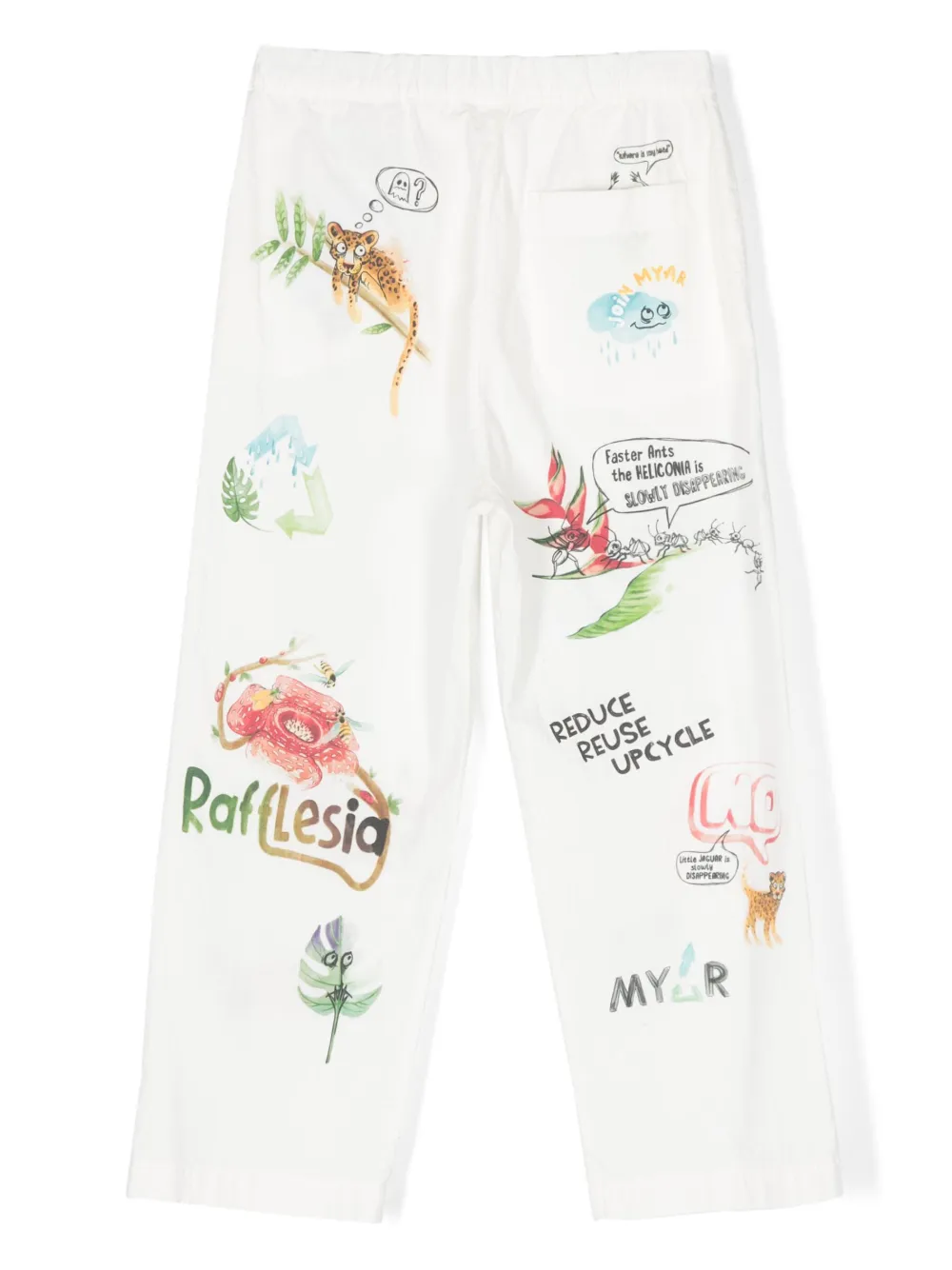 MYAR KIDS graphic-print straight-leg trousers - Wit