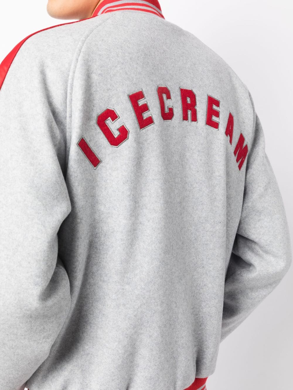 Shop Icecream Logo-embroidered Bomber Jacket In Grey