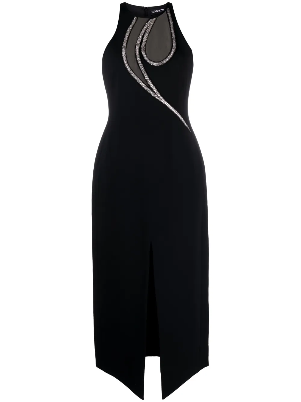 David Koma Crystalembroidery Loop Midi Dress Farfetch David Koma Crystalembroidery Loop Midi Dress Farfetch