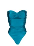 Amen ruched-effect swimsuit - Blue