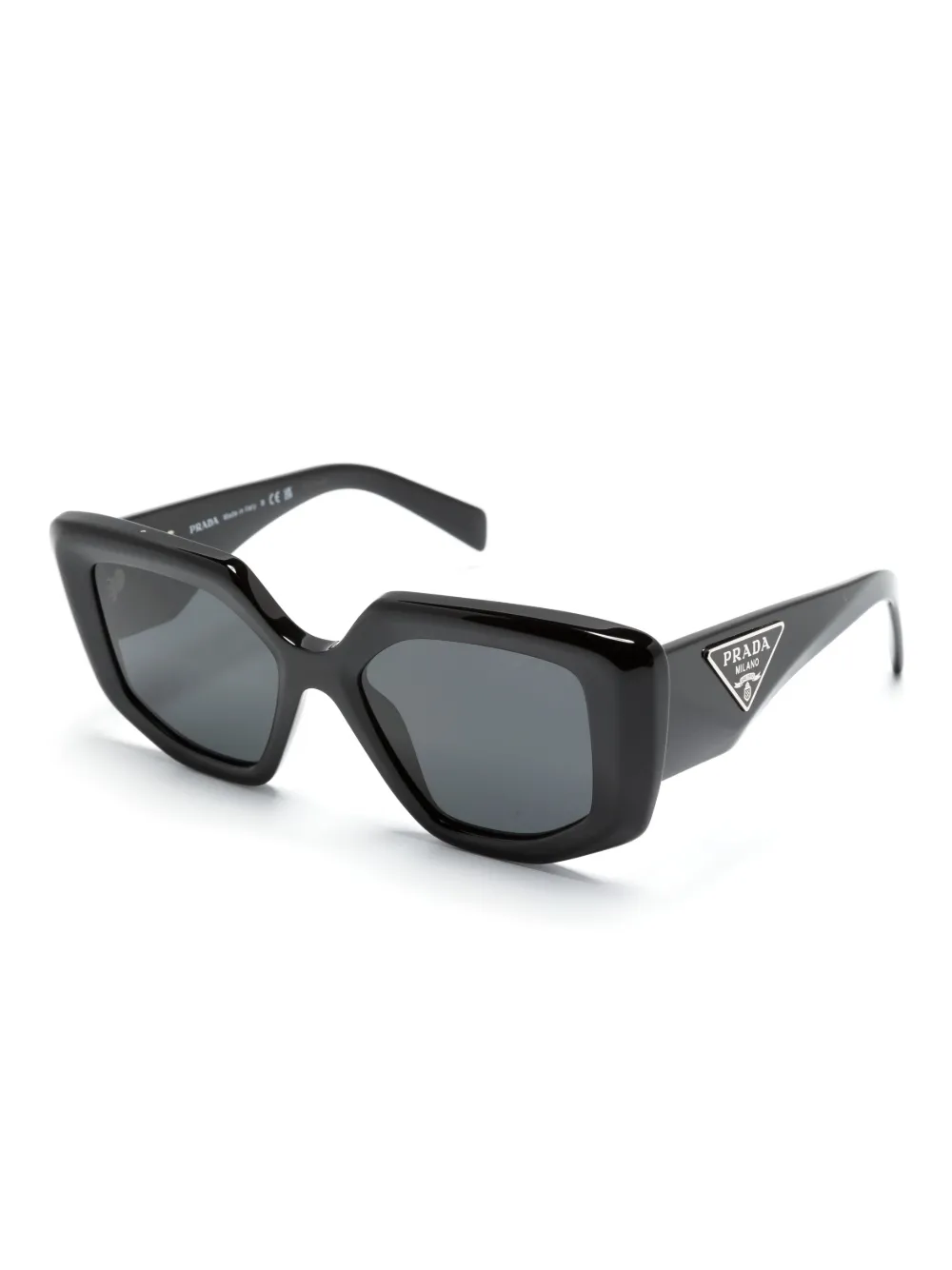 Shop Prada Cat-eye Frame Sunglasses In Black