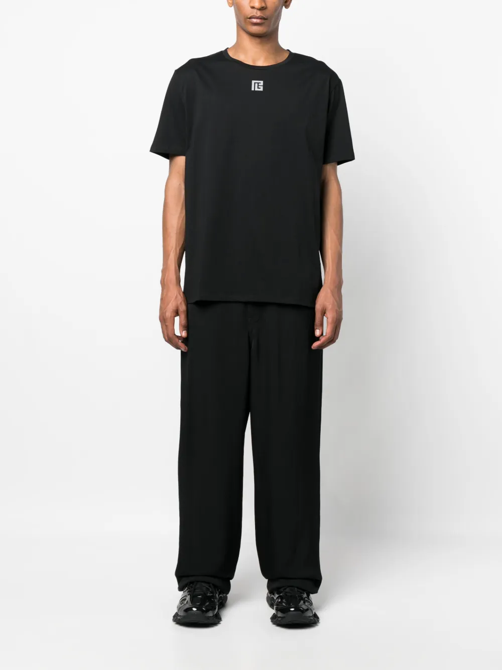 Balmain logo-print cotton T-shirt - Zwart