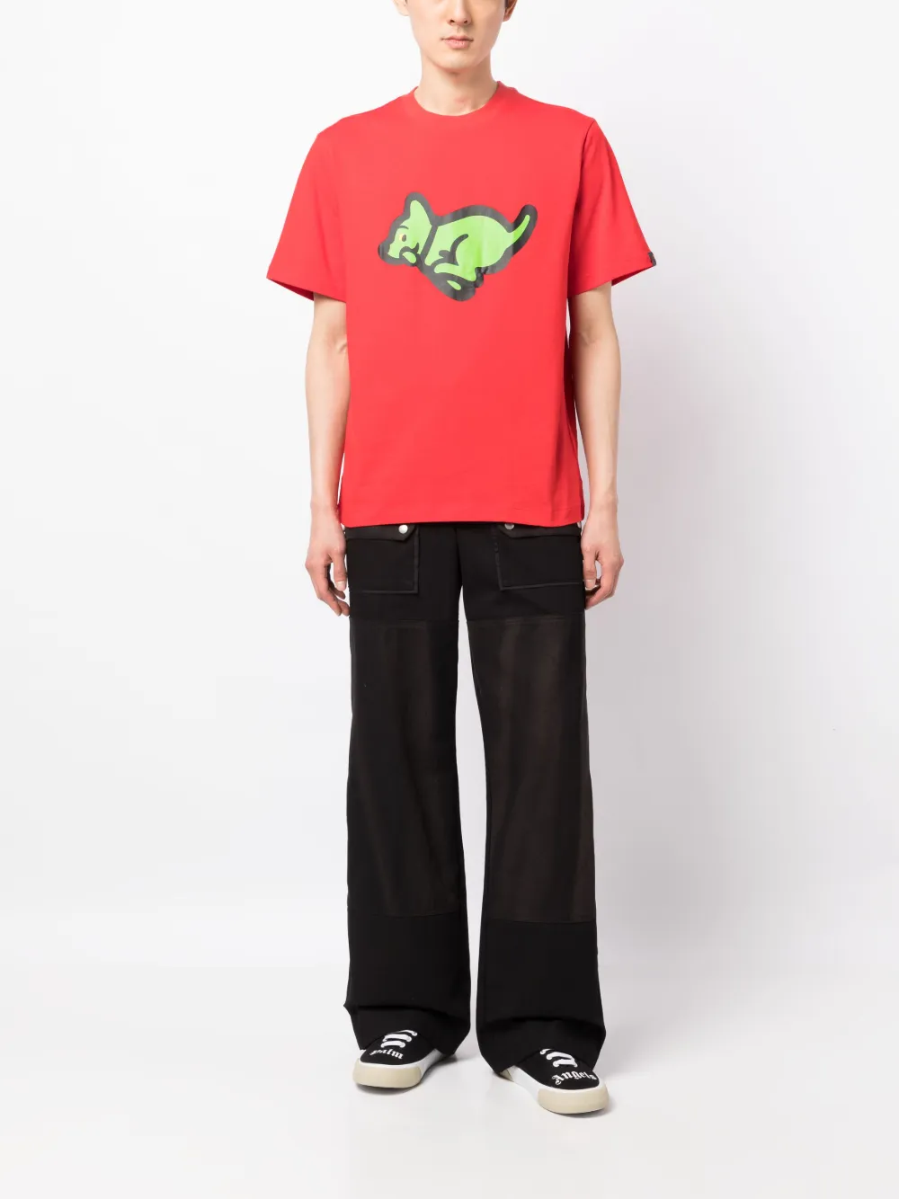 ICECREAM logo-print cotton T-shirt - Rood