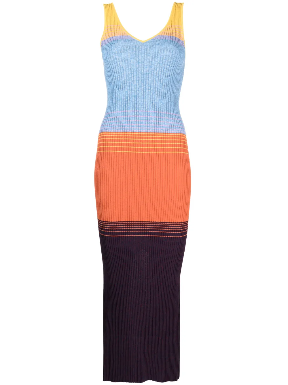 Staud Dana Sleeveless Colorblock Maxi Dress In Aura Aura