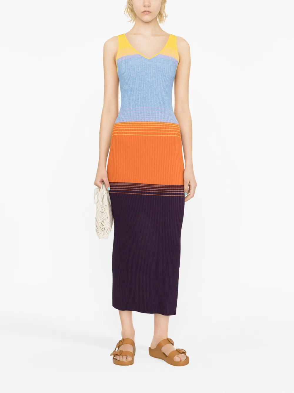 STAUD Gebreide jurk - Blauw