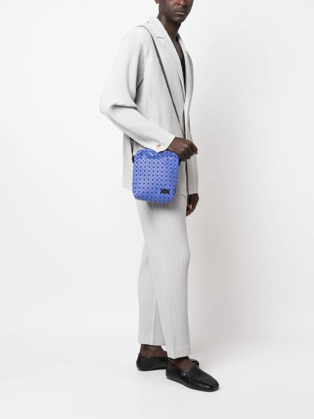 Bao Bao Issey Miyake geometric-panelled cotton messenger bag - Paars