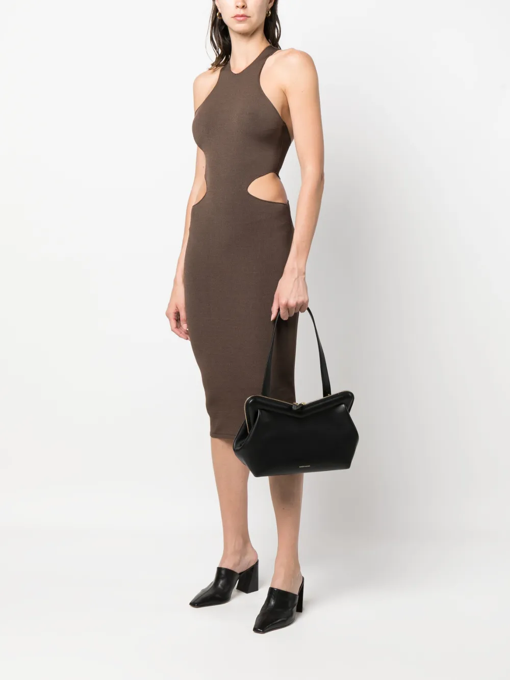 Mansur Gavriel M Frame leren shopper - Zwart