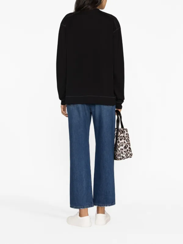 GANNI Isoli drop-shoulder Sweatshirt Black FARFETCH TR