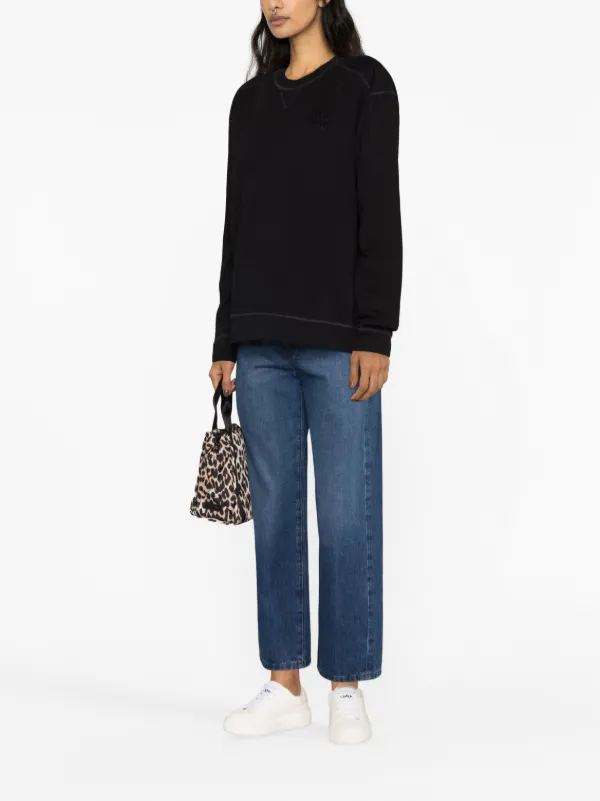 Ganni isoli best sale sweatshirt black
