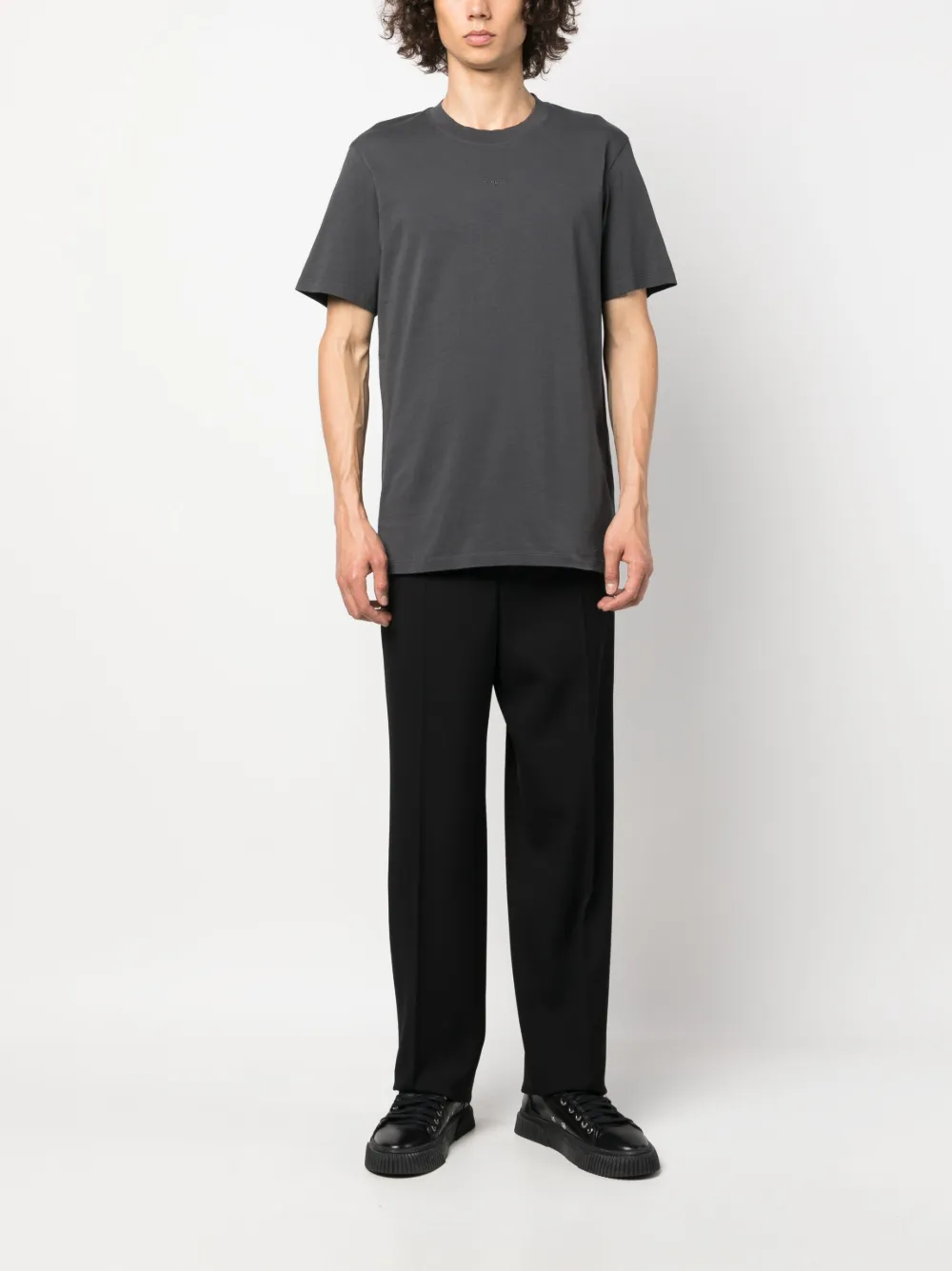 SANDRO embroidered-logo cotton T-shirt - Grijs