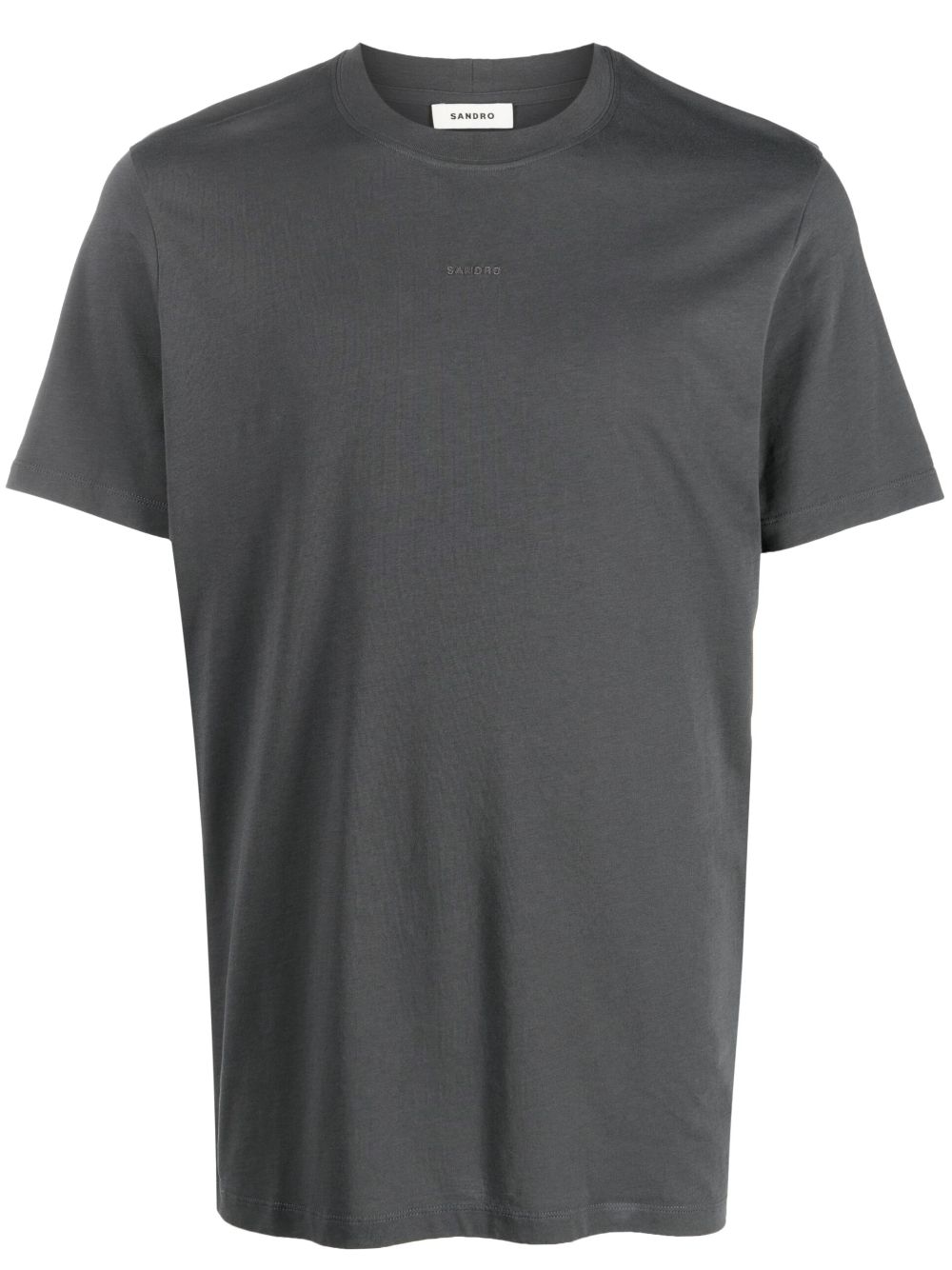 SANDRO embroidered-logo cotton T-shirt - Grey