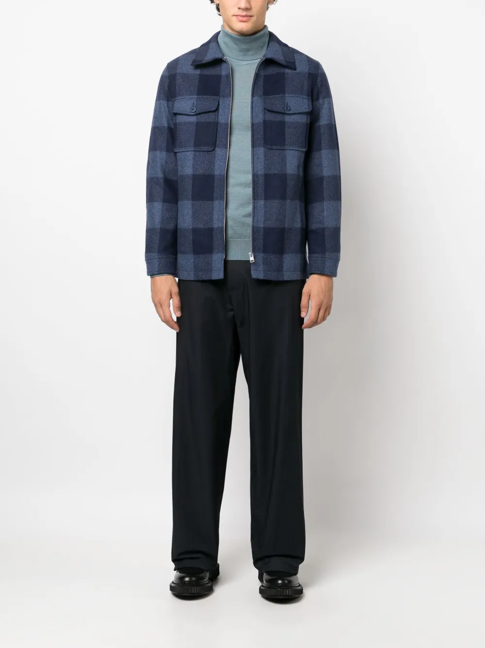 SANDRO Geruit shirtjack - Blauw