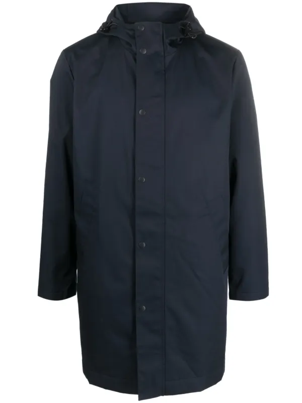 SANDRO button up Hooded Raincoat Farfetch