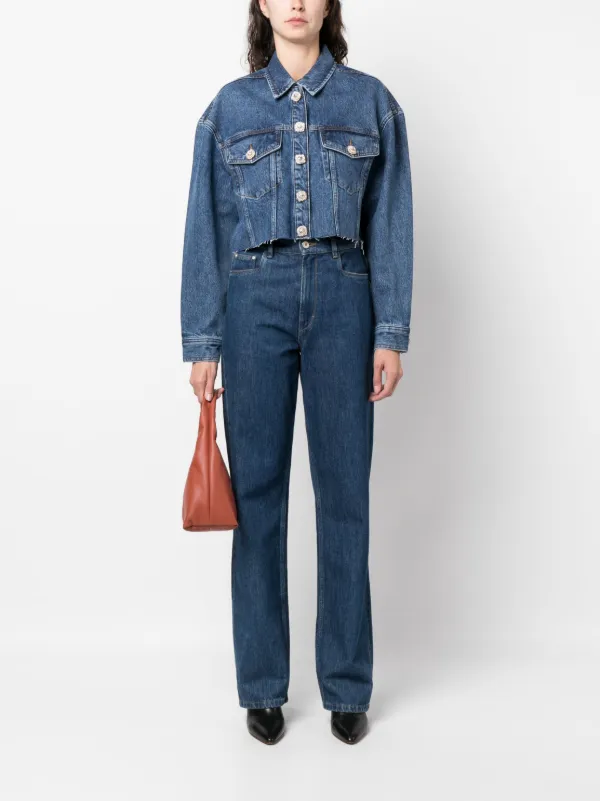 Sandro embellished denim jacket sales