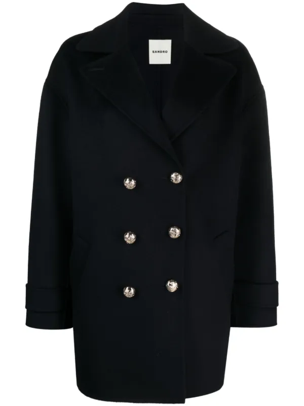 Sandro double on sale breasted peacoat