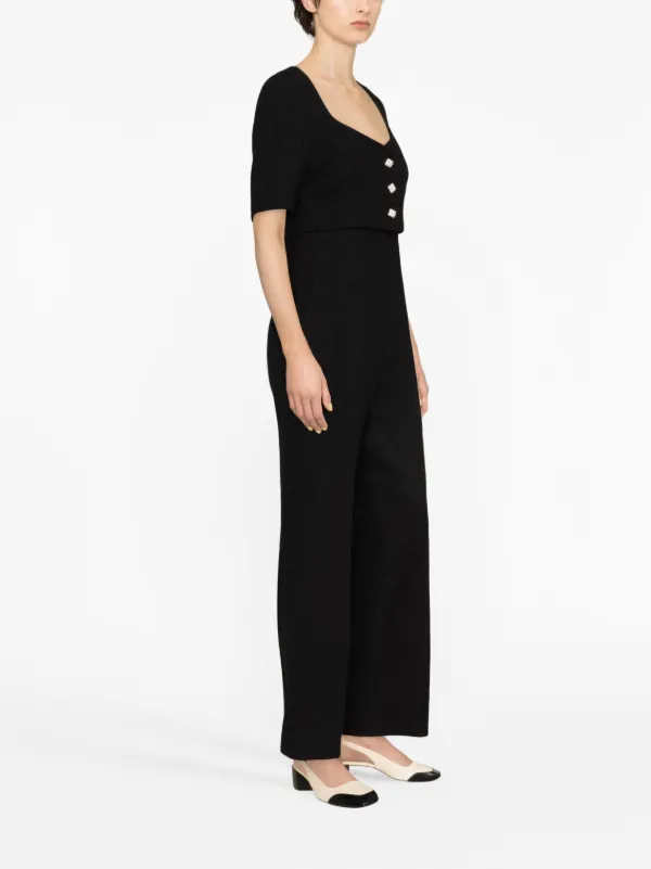 SANDRO short sleeve Flared Jumpsuit Farfetch
