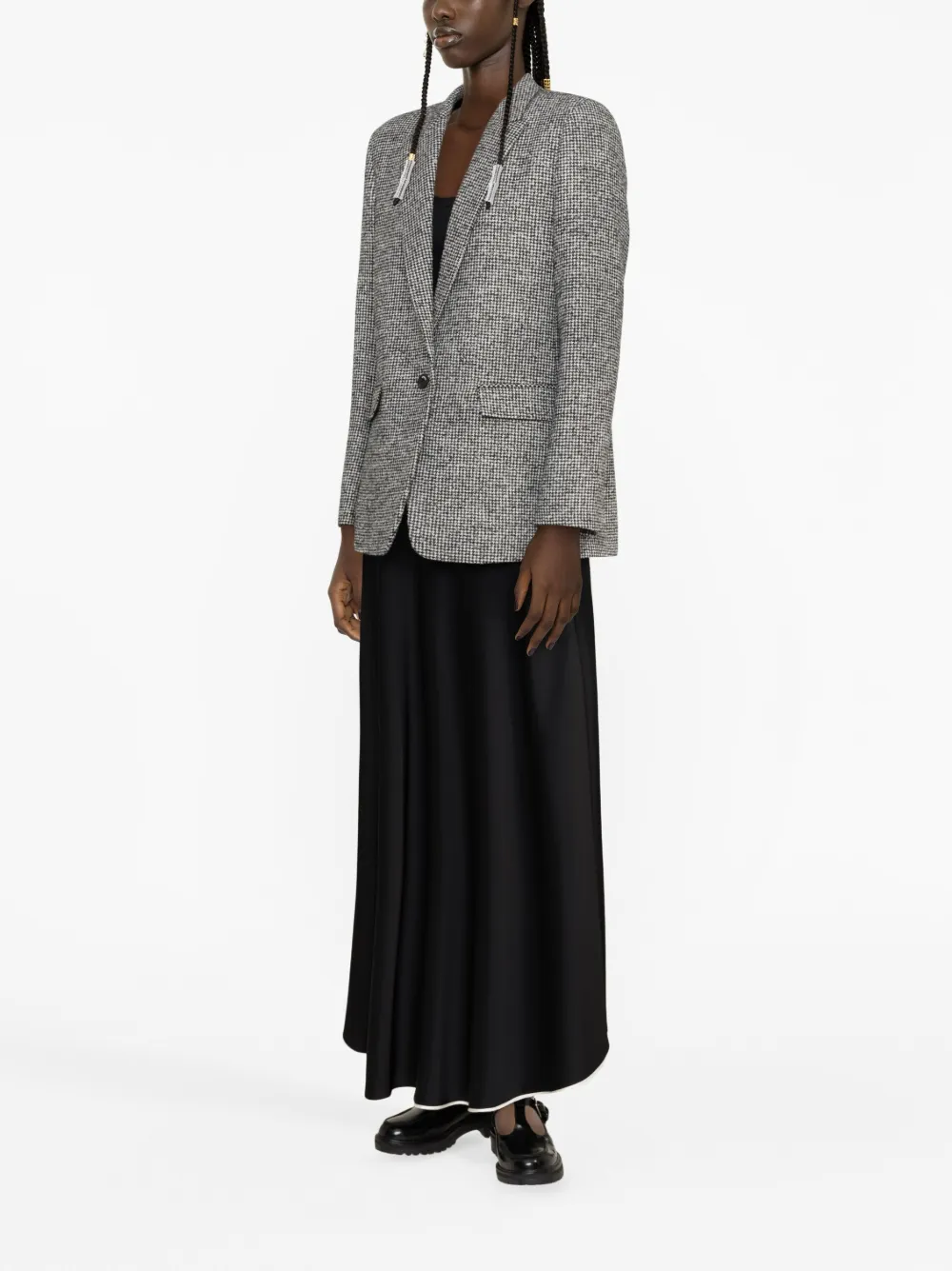SANDRO Blazer met enkele rij knopen - Zwart