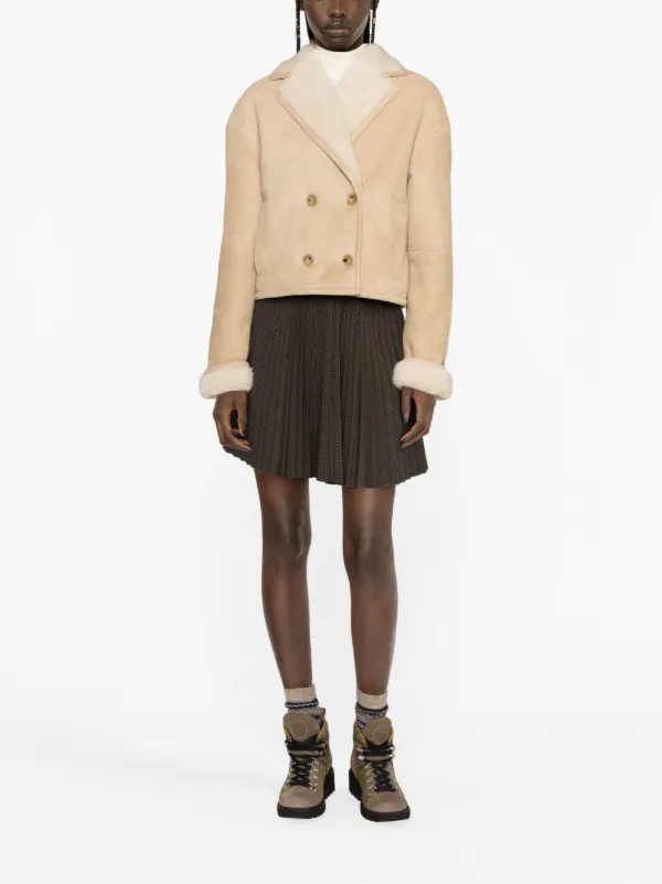 Sandro cropped sheepskin jacket top