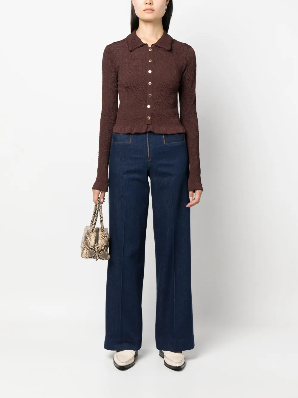 SANDRO Jeans met wijde pijpen - Blauw