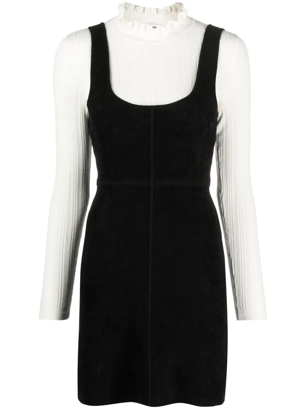SANDRO Layered Knitted Pinafore Dress Farfetch