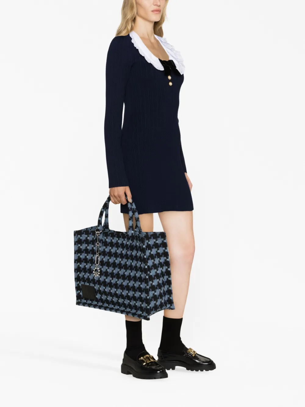 SANDRO Katy tweed shopper - Blauw
