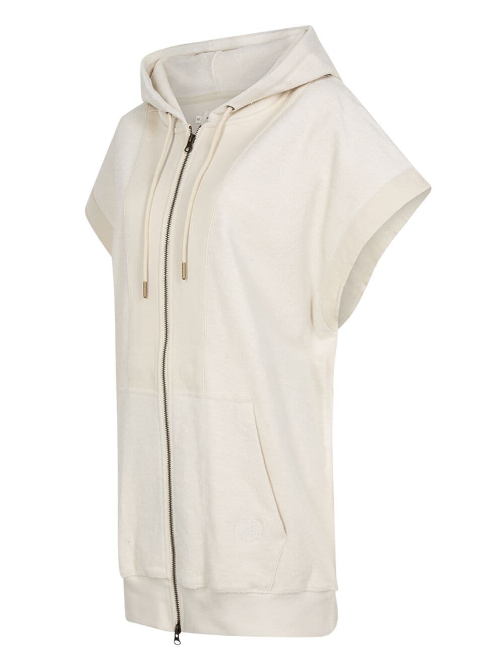Shop Honor The Gift Labor Zip-up Short-sleeve Hoodie In Neutrals