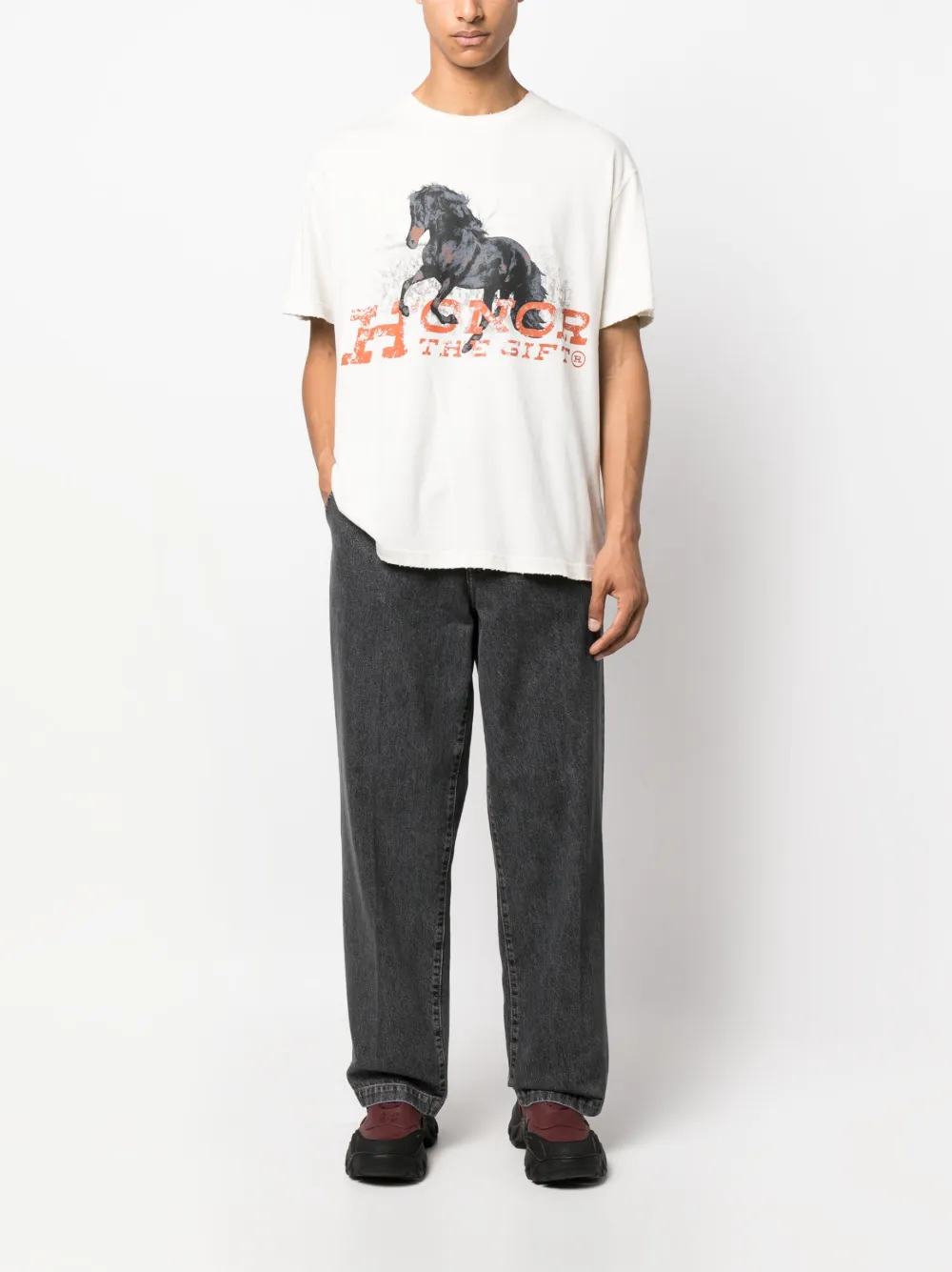 Honor The Gift graphic-print cotton T-shirt - Beige