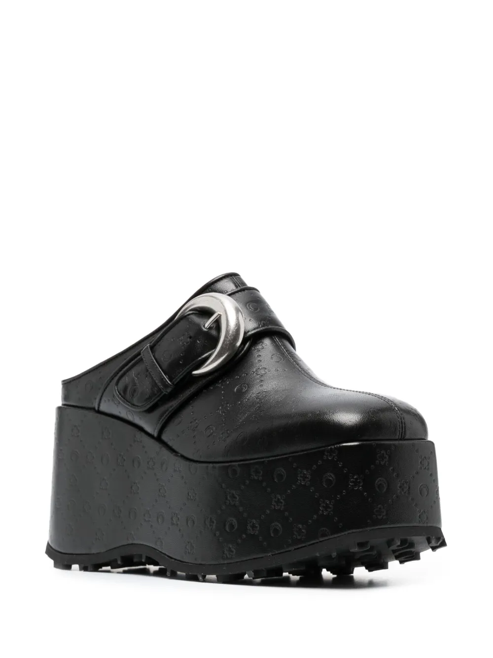 Marine Serre 90mm square-toe leather mules - Zwart