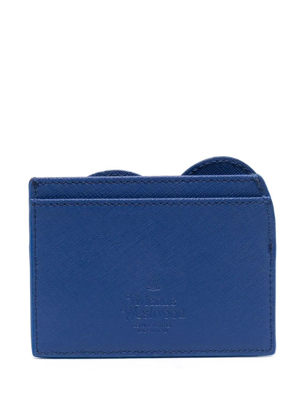 Vivienne Westwood orb-plaque leather cardholder - Blauw