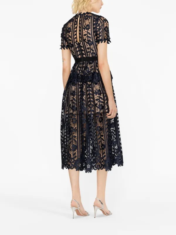 Self portrait lace midi dress deals