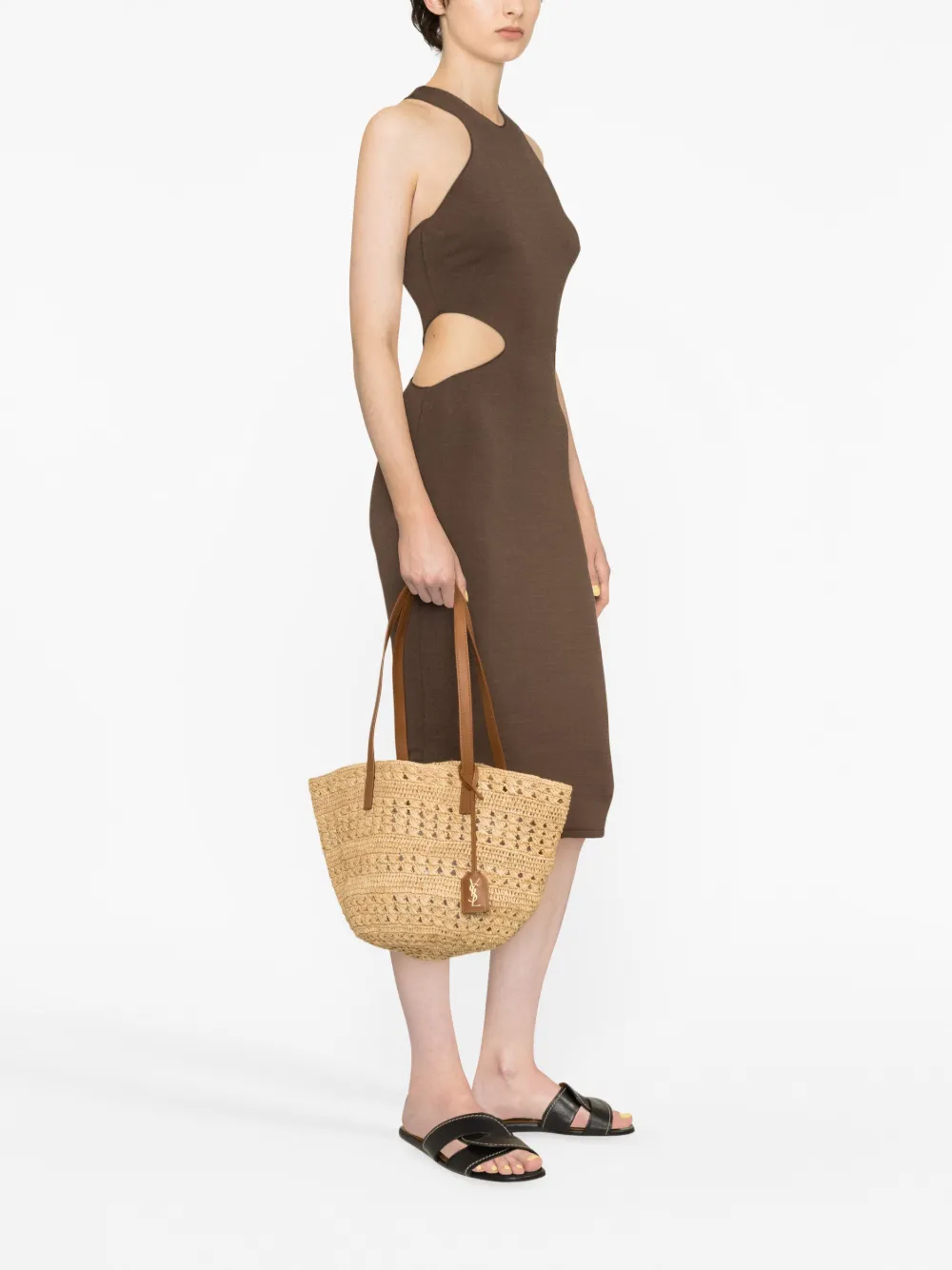 Saint Laurent Gehaakte shopper - Beige