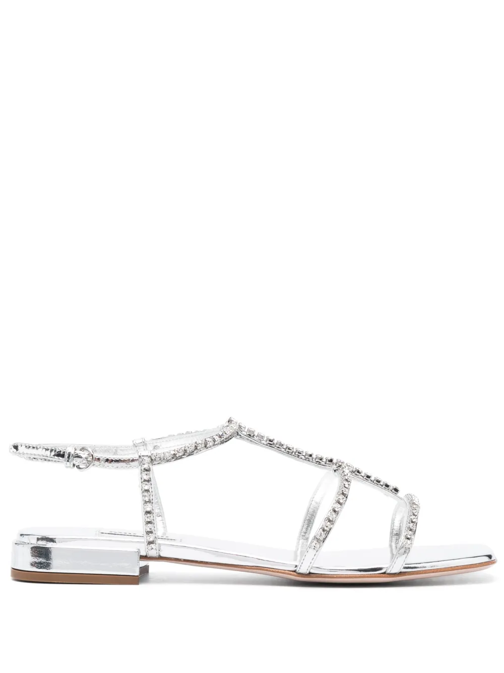 Miu Miu crystal-embellished caged leather sandals Women