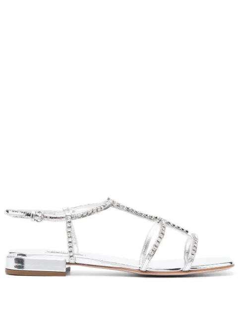 Miu Miu crystal-embellished caged leather sandals