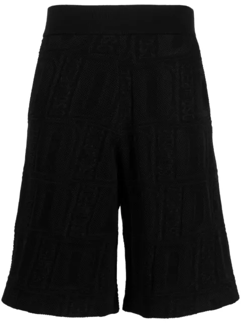 DSQUARED2 logo-print waffle-knit shorts