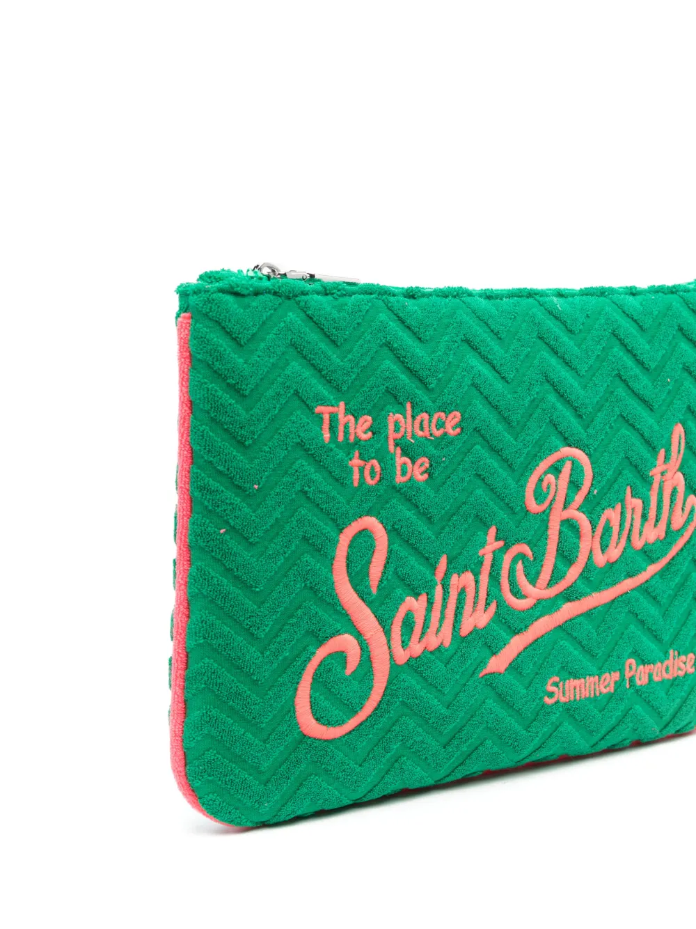 MC2 Saint Barth Kids logo-embroidered terry wrist bag - Groen