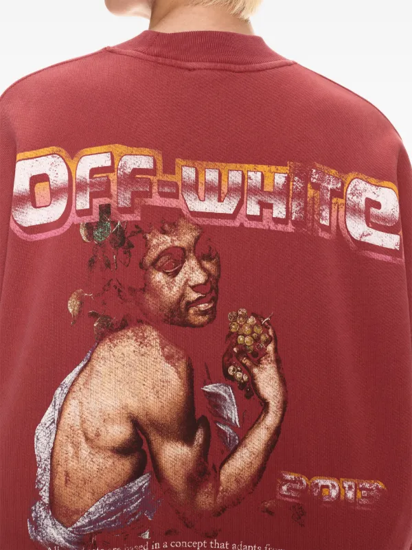 Off-White Digit Bacchus-print Sweatshirt | Red | FARFETCH ID