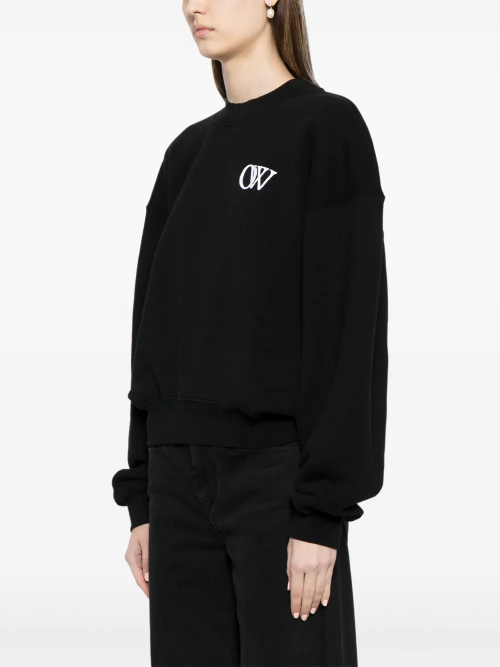 Off-White Sweater met logoprint Zwart