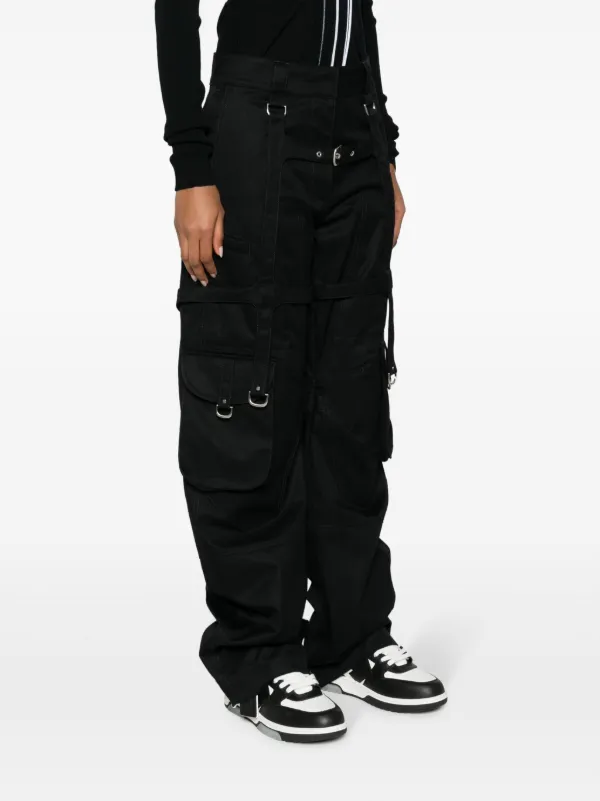 Off-White Buckled Cotton Cargo Pants | Black | FARFETCH