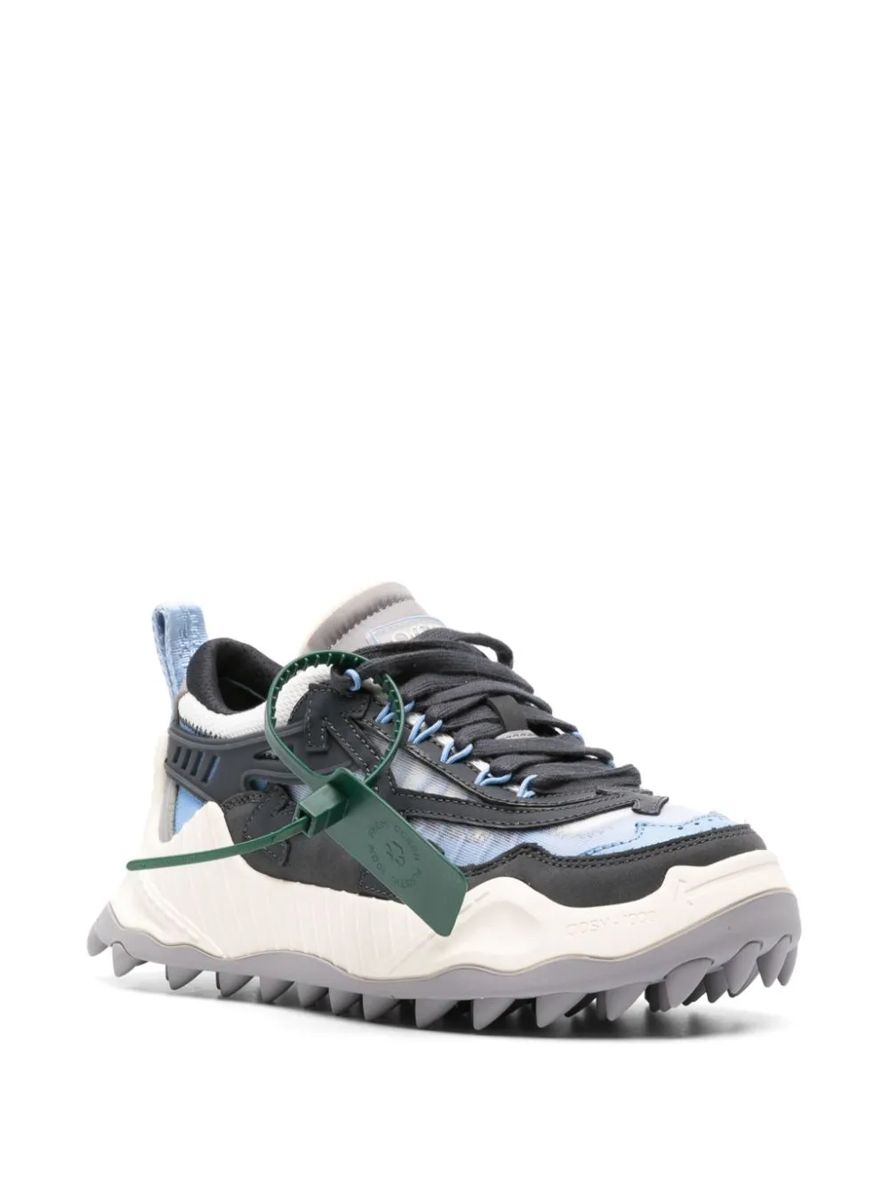 Off-white Spring Leather Mules In White Dark Grey