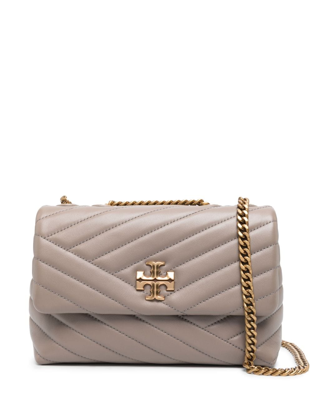 Shop Tory Burch Small Kira Chevron-quilted Shoulder Bag In Grey